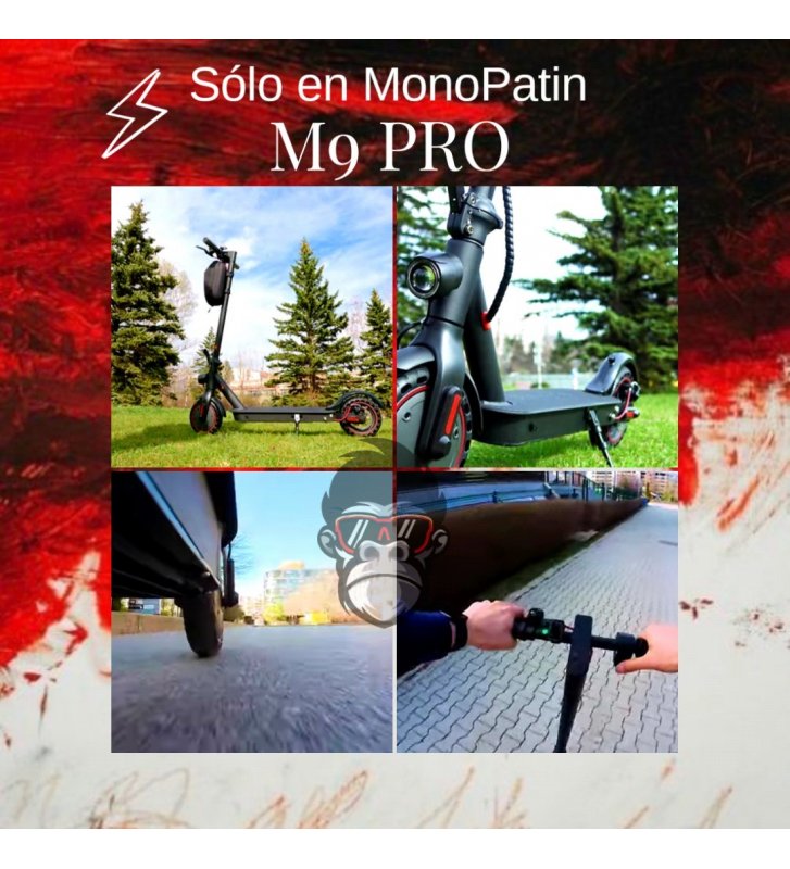 Patinete eléctrico - M9 PRO MonoPatín, 110 kg, 7800 mAh, Vel. 25km/h, 30 km, Bluetooth, NEGRO - 11